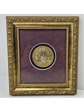 Peter Robson Opening Of The Millennium 2000 Framed Gold Tone Medallion Plaque